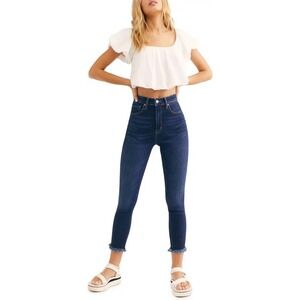 Free People We The Free High Rise Jegging in Deep Indigo Size 28